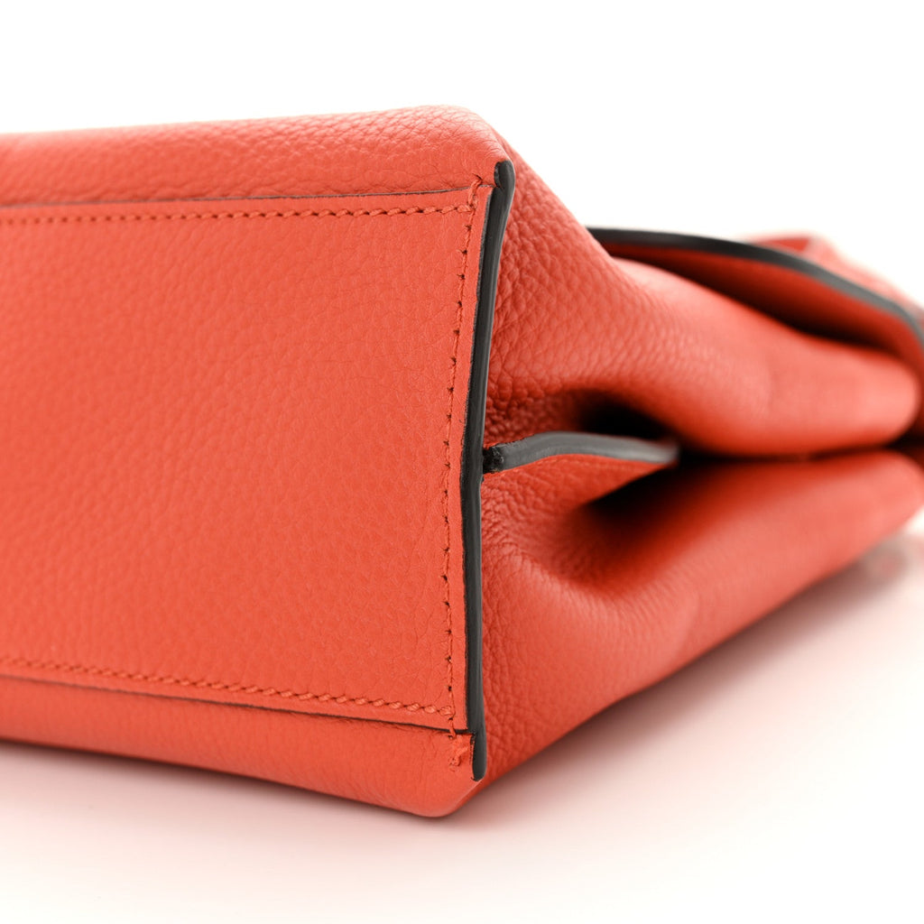 Cellarius Calfskin Small Bamboo Daily Top Handle Bag New Dark Orange