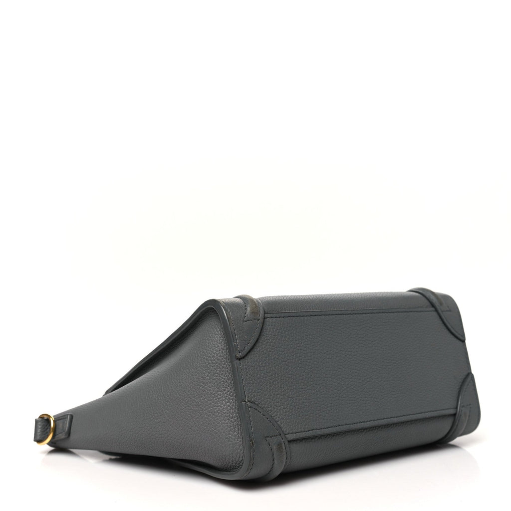 Drummed Calfskin Nano Luggage Kohl