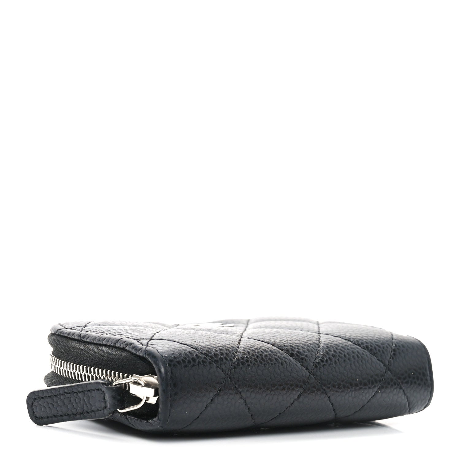 Caviar Quilted Zip Coin Purse Black