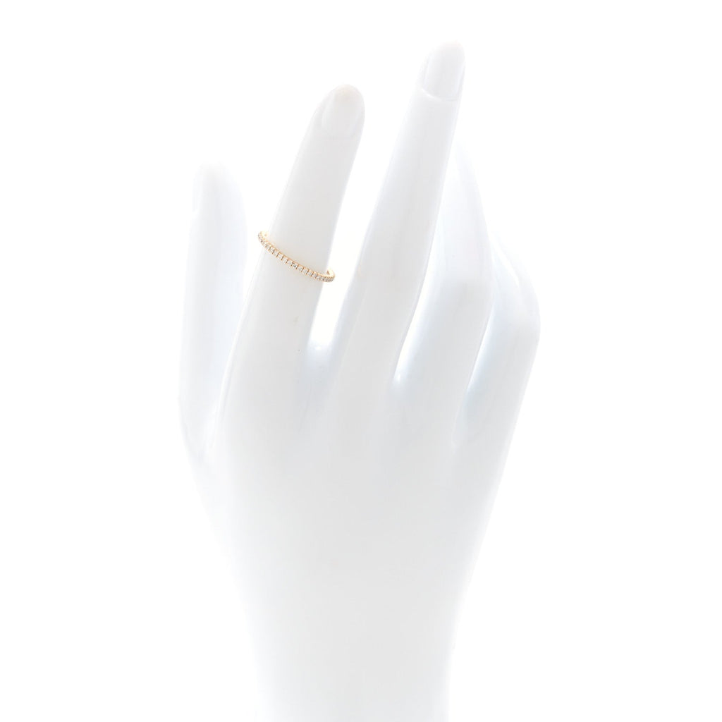 18K Pink Gold Diamond 1.5mm Etincelle de Cartier Wedding Band Ring 50 5.25
