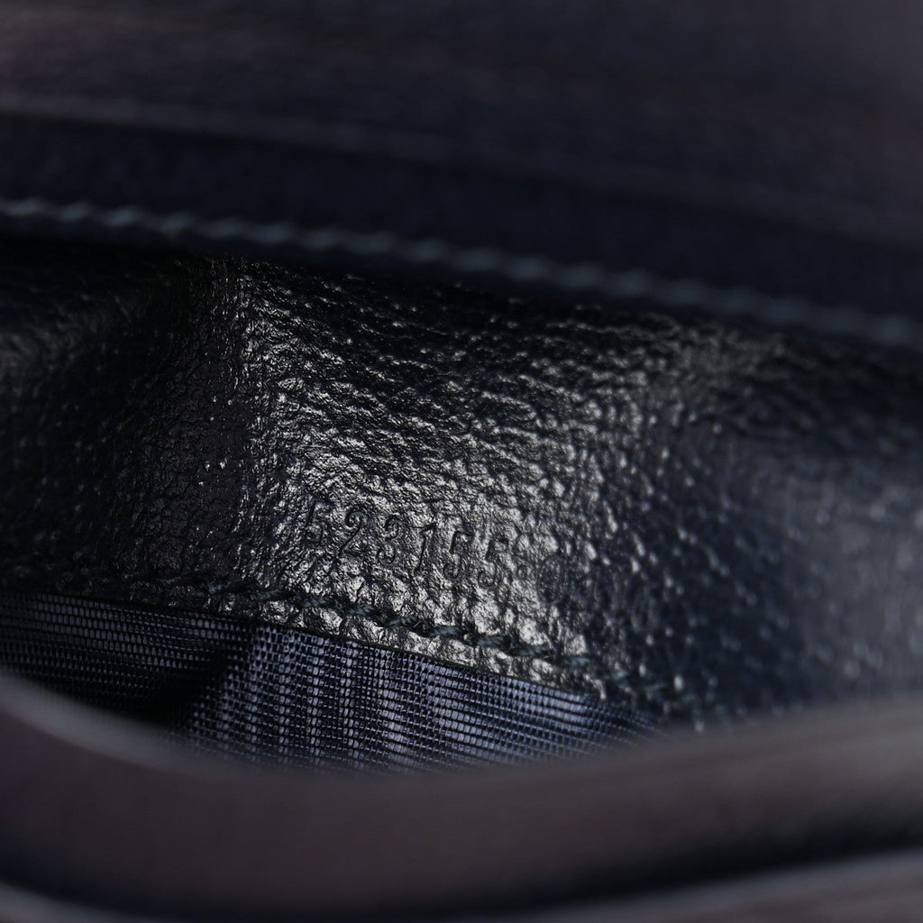 GG Supreme Monogram Textured Dollar Calfskin Web Ophidia Card Case Beige Blue