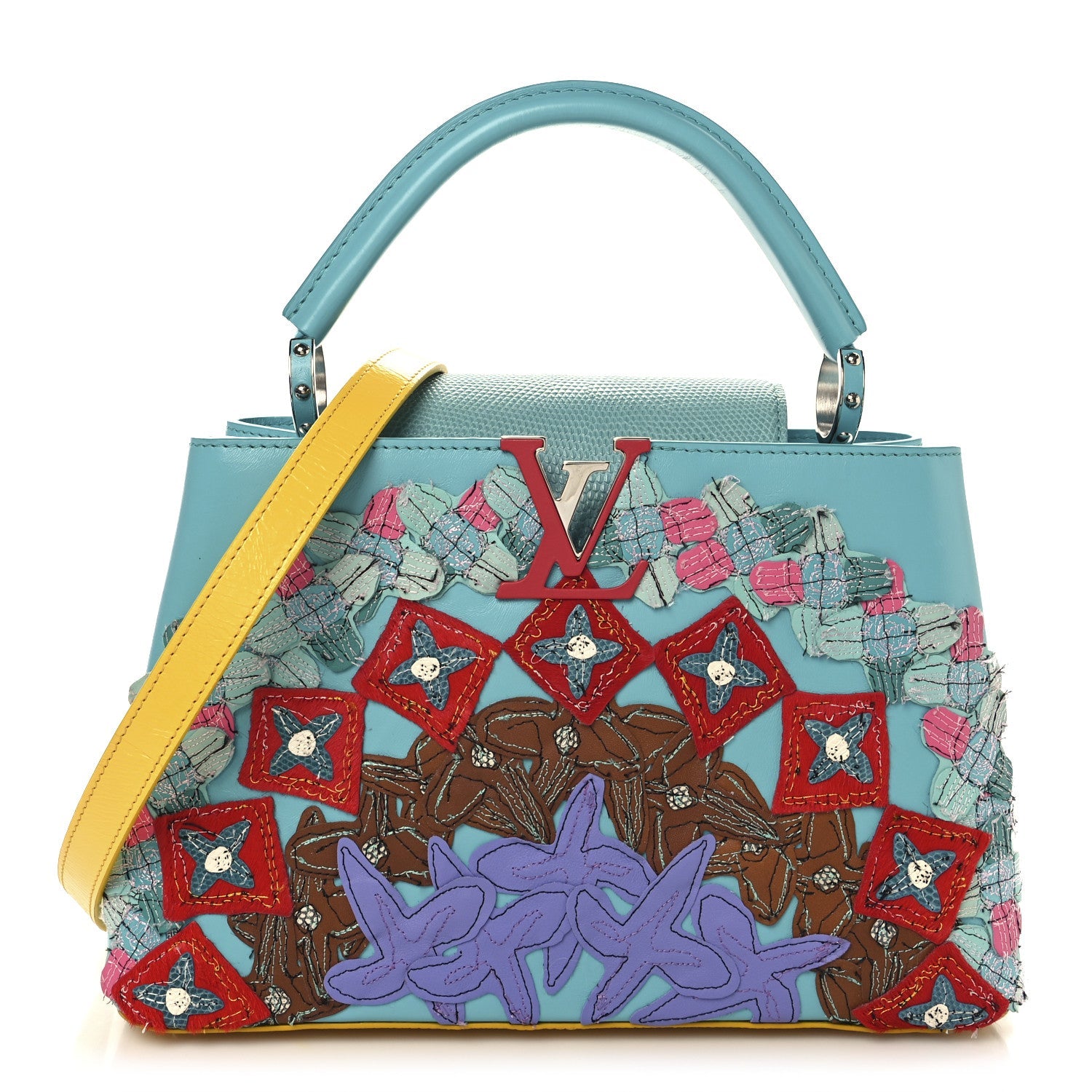 Calfskin Lizard Artycapucines Tschabalala Self PM Multicolor