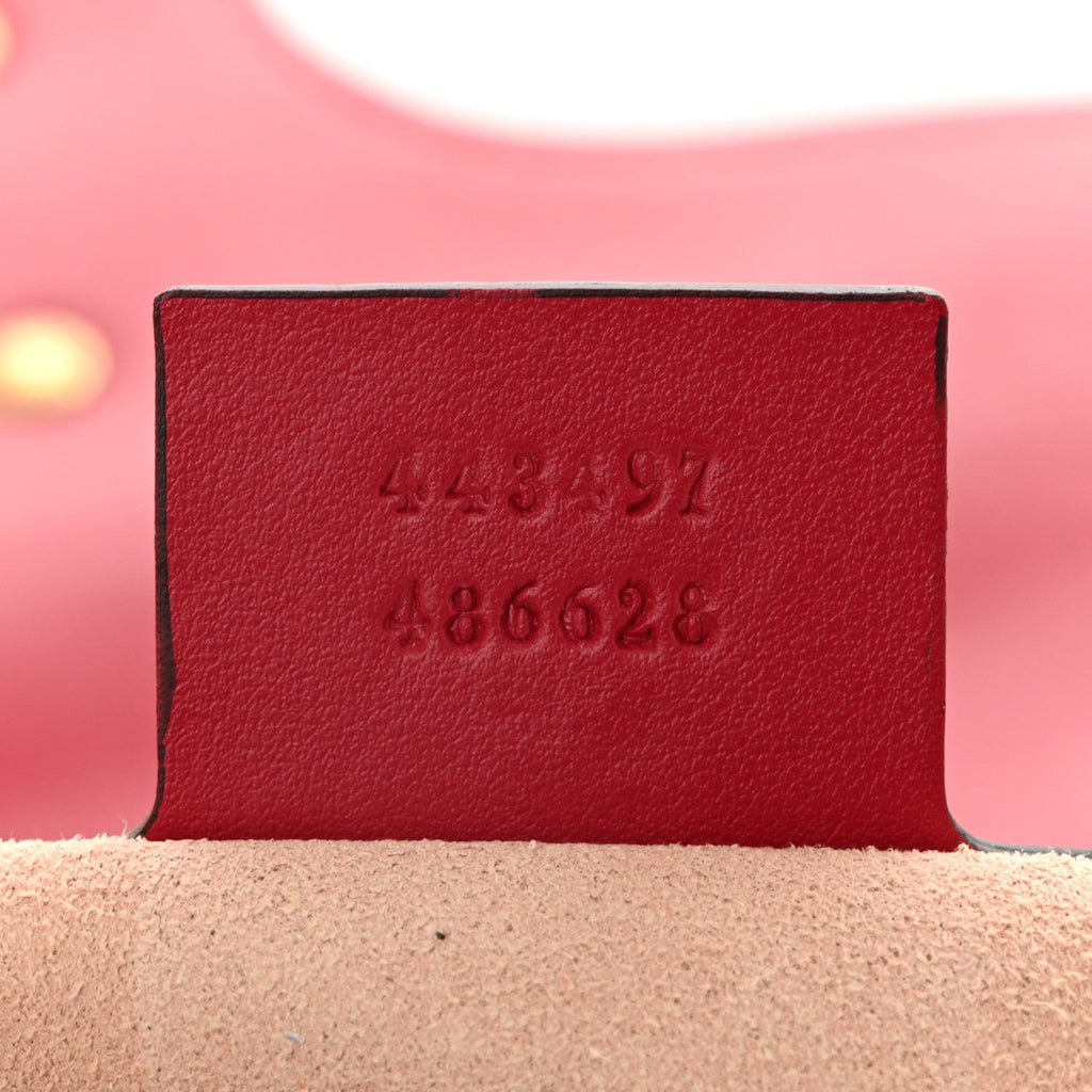 Calfskin Matelasse Small GG Marmont Shoulder Bag Hibiscus Red