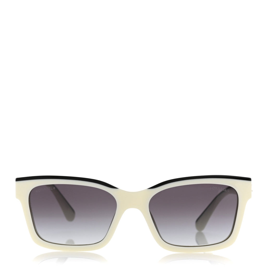 Acetate Square Sunglasses 5417 White Black