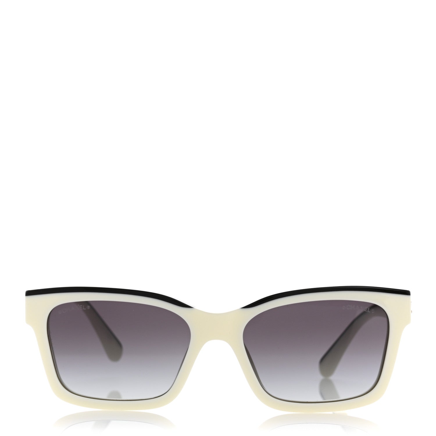 Acetate Square Sunglasses 5417 White Black