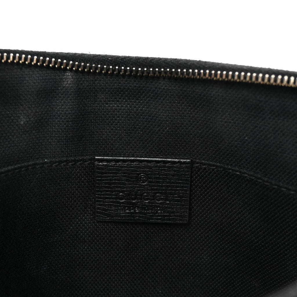 Calfskin Leopard Printed Large Pouch Tobacco