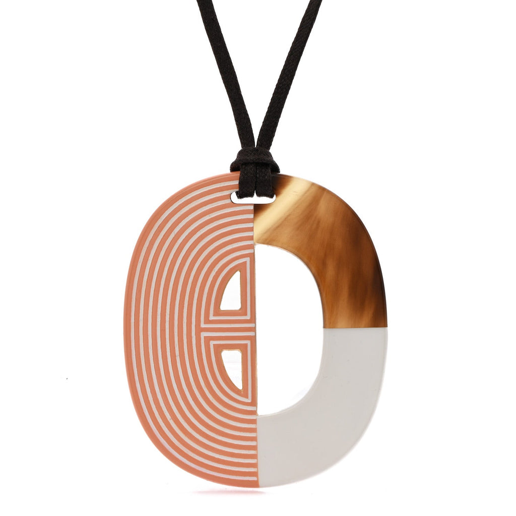 Buffalo Horn Lacquer Lift Remix Necklace PM Meringue