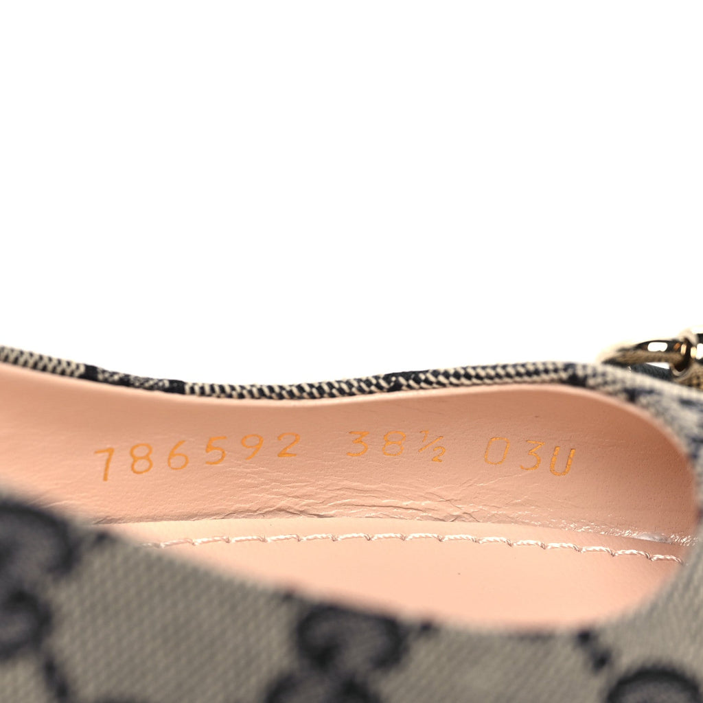 Monogram Horsebit Womens Slingback Ballet Flat 38.5 Beige Blue