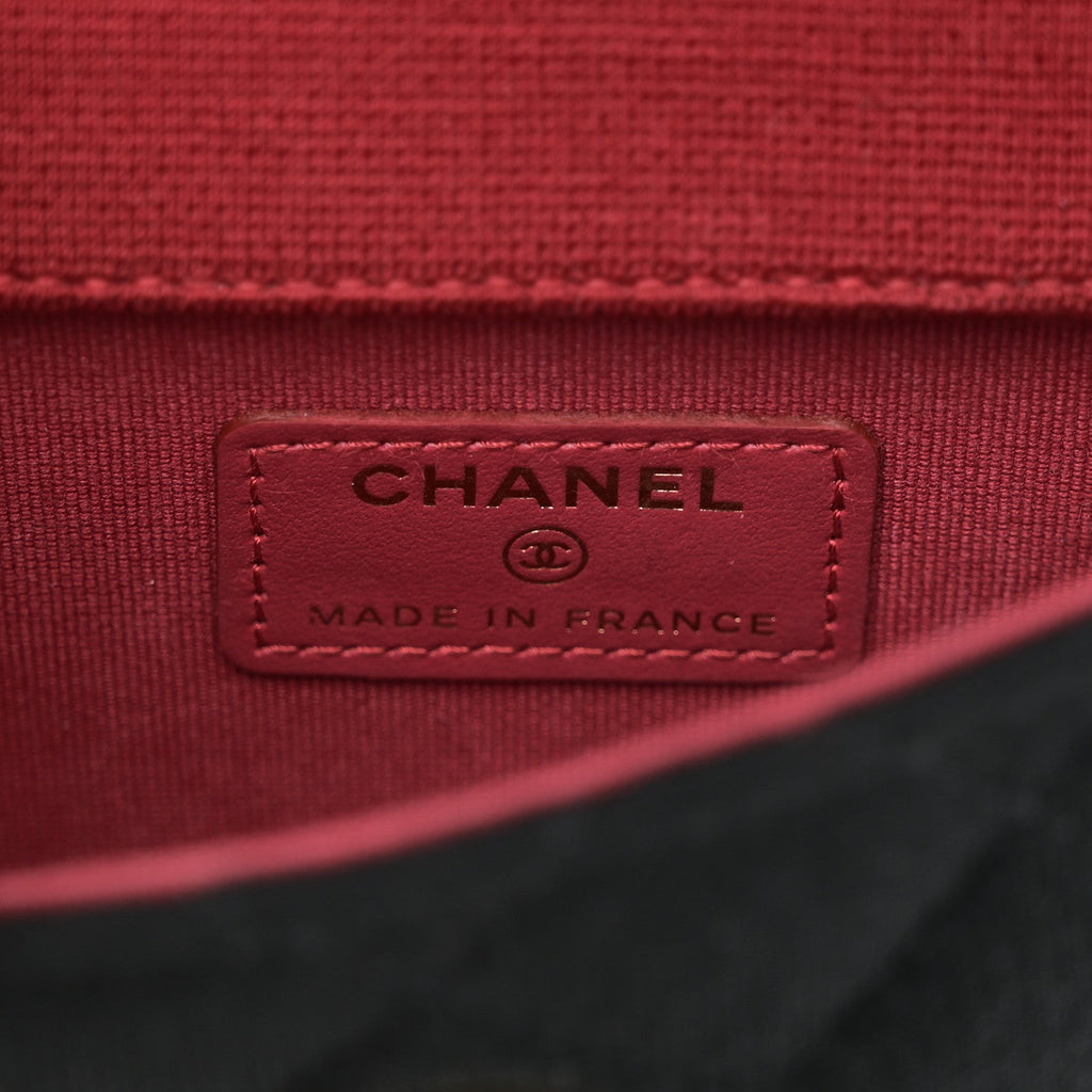 Jersey Quilted Micro Mini Flap Black