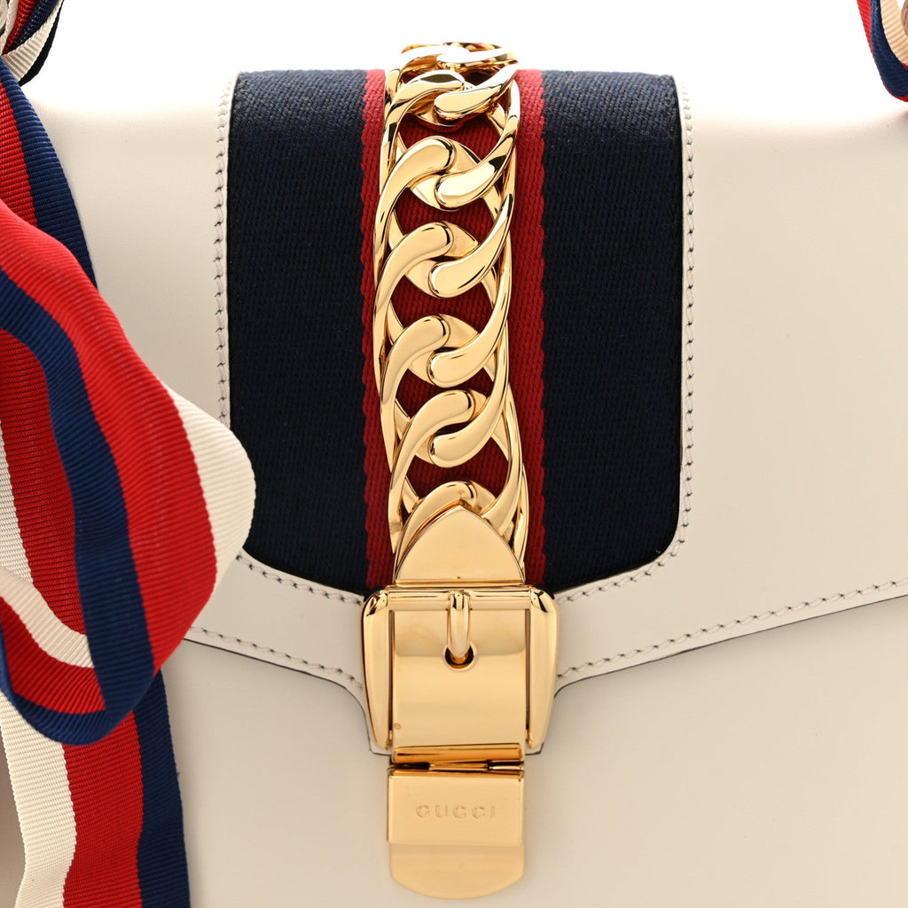 Calfskin Small Sylvie Shoulder Bag Off White