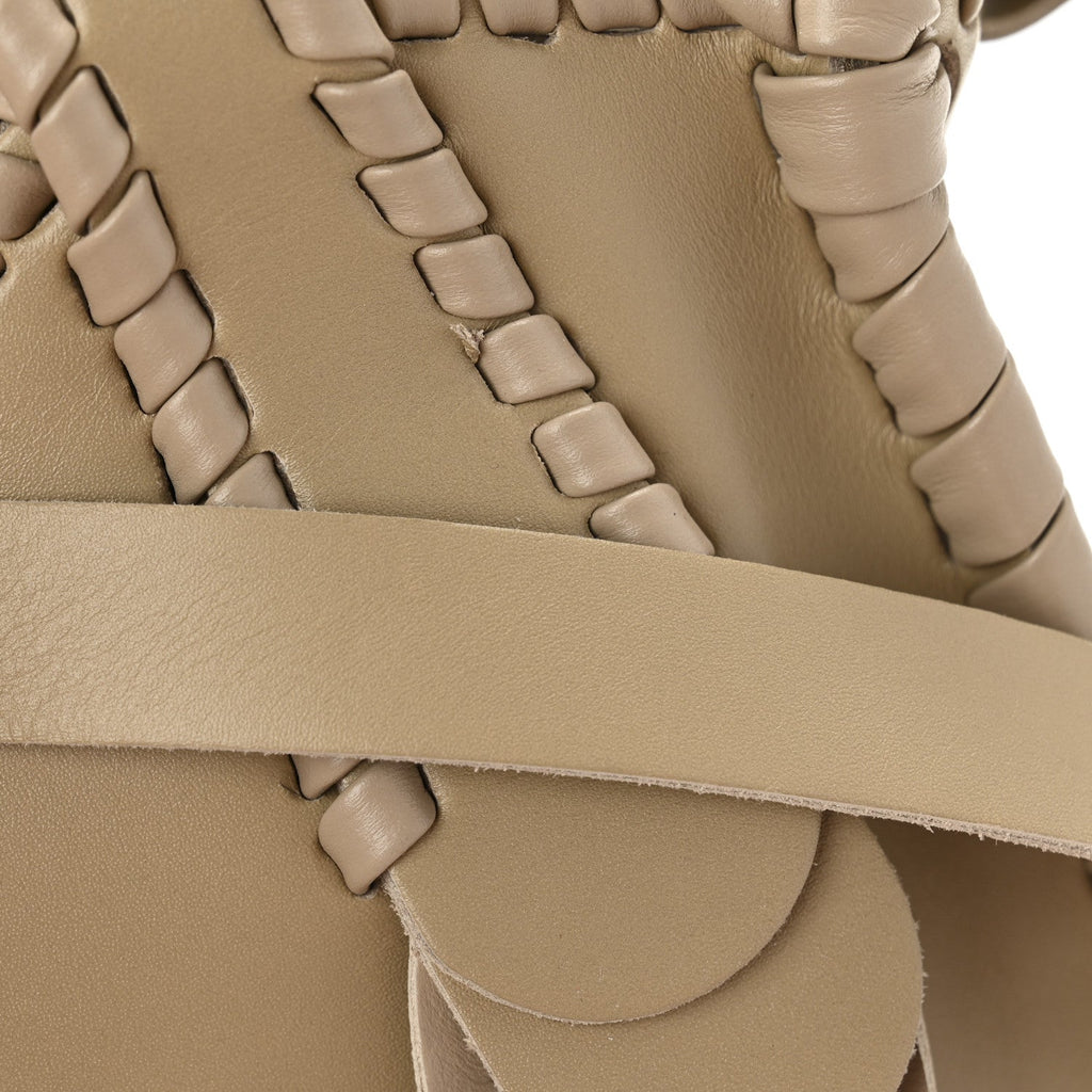 Calfskin Small Mony Tote Argil Brown