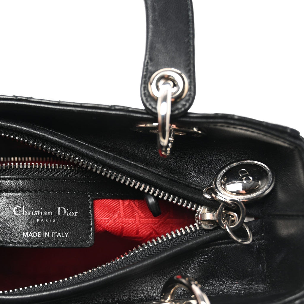 Lambskin Cannage Medium Lady Dior Black