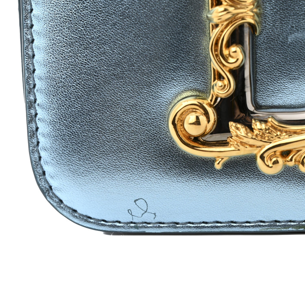 Metallic Nappa Mini DG Girls Shoulder Bag Blue