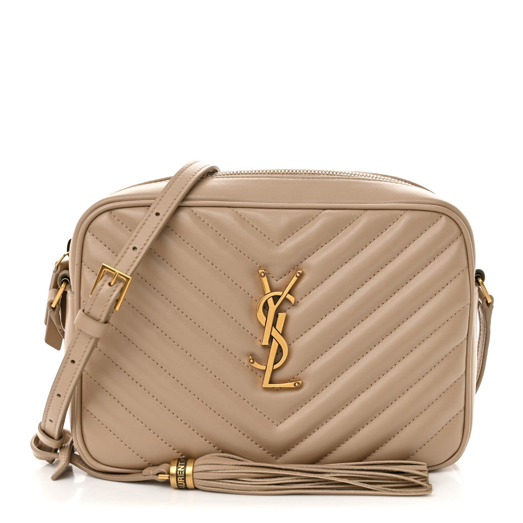 Calfskin Matelasse Monogram Lou Camera Bag Dark Beige