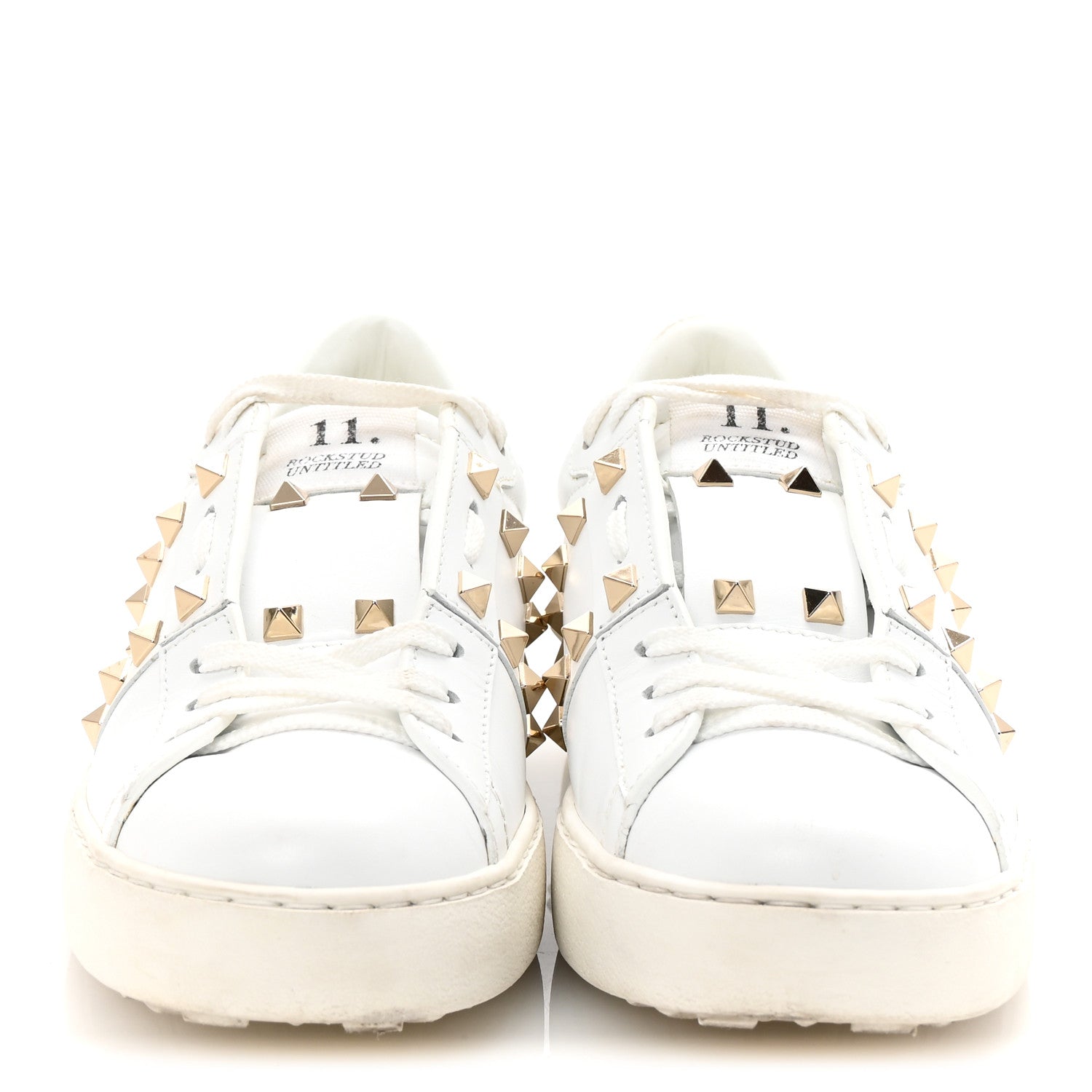 Calfskin Rockstud Untitled Open Sneakers 38 White