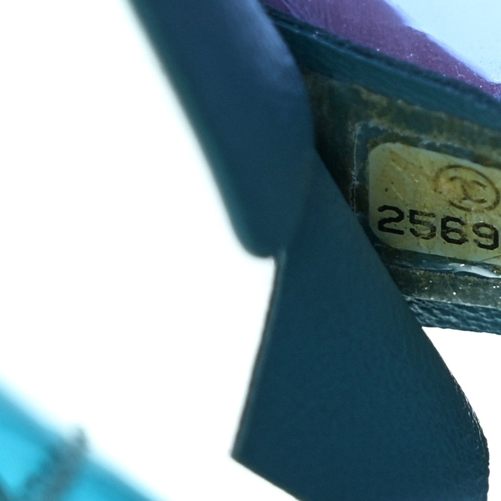 Lambskin PVC Quilted Mini Coco Splash Flap Blue