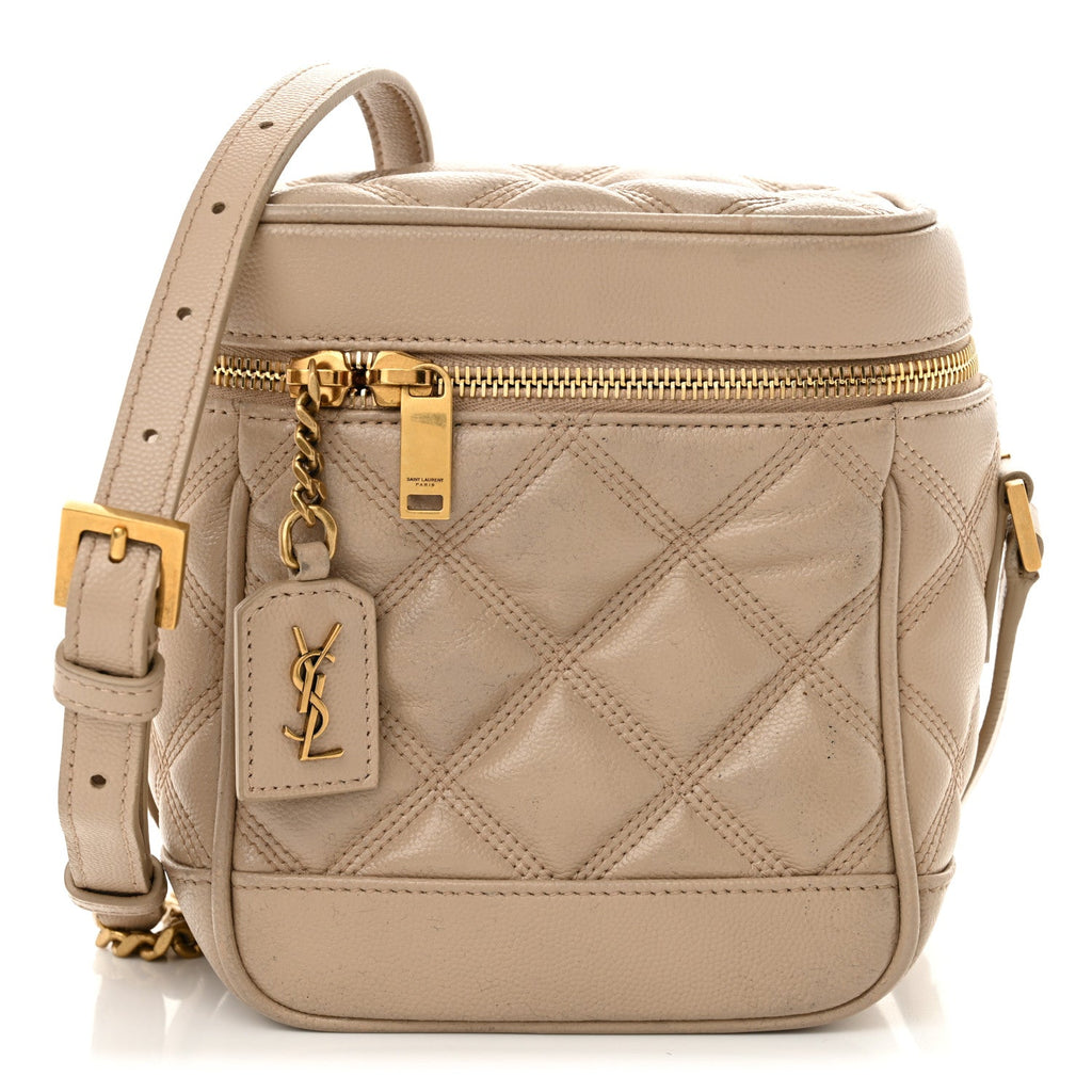 Grain de Poudre Quilted 80's Vanity Bag Dark Beige