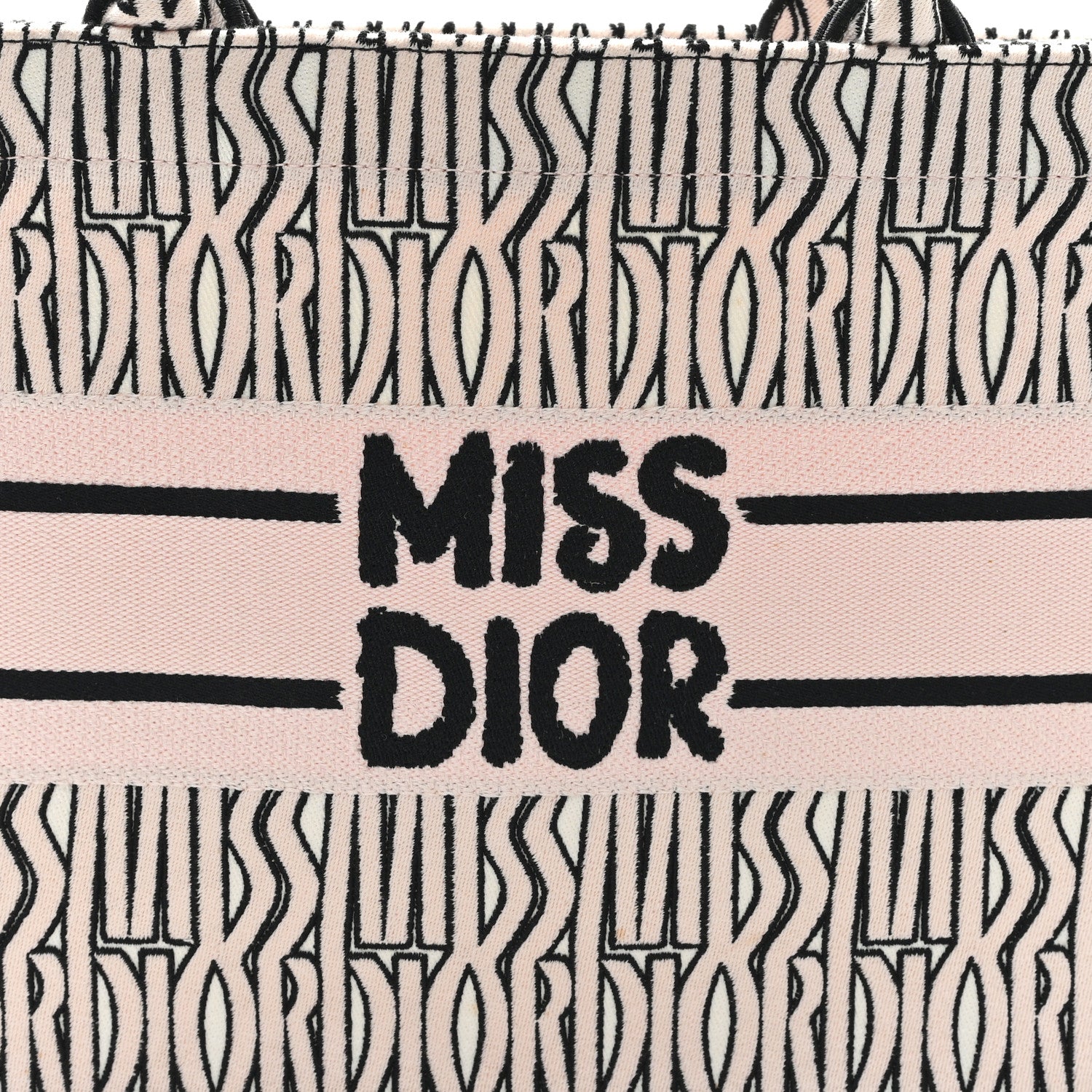 Canvas Embroidered Medium Miss Dior Graffiti Book Tote Pink
