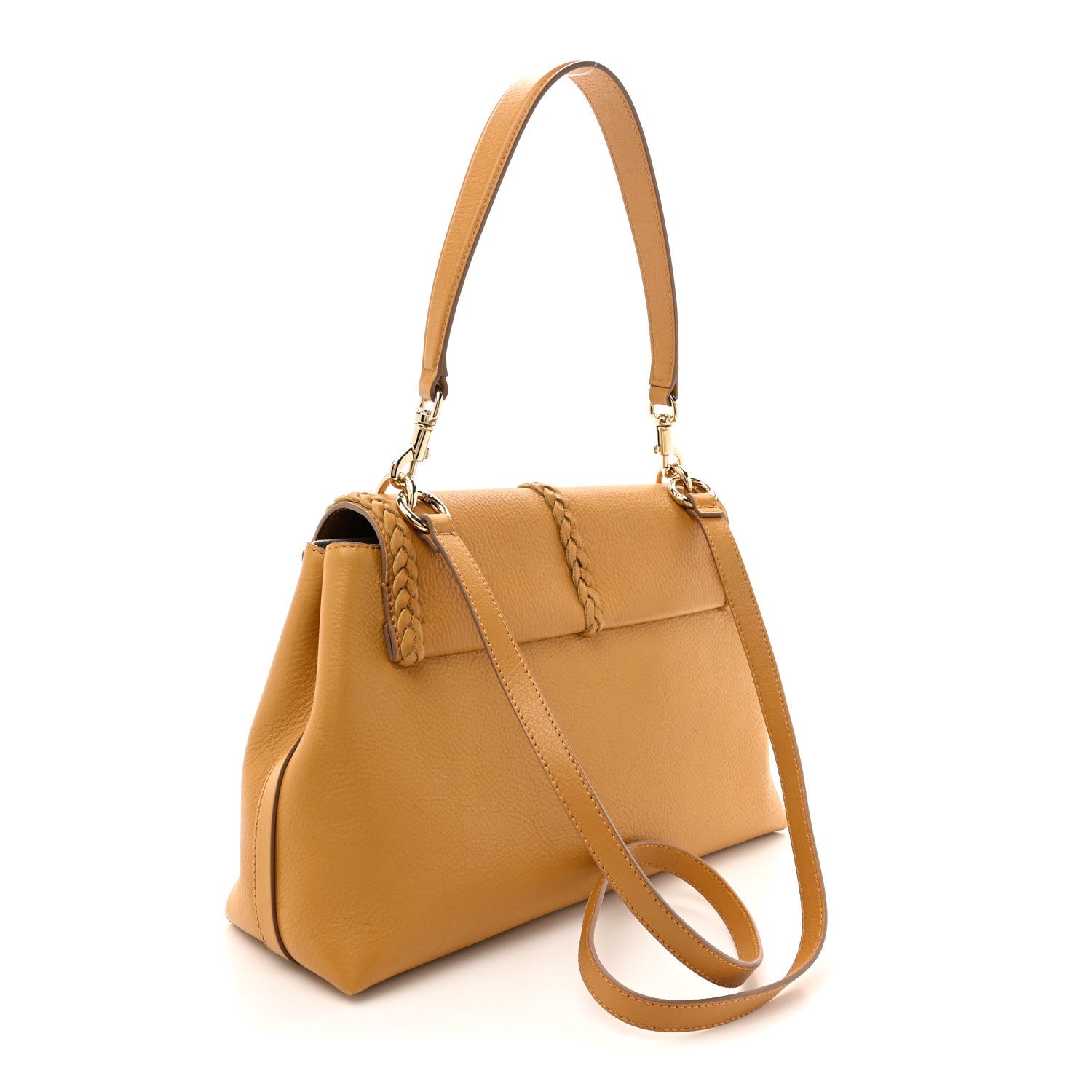 Grained Calfskin Medium Penelope Shoulder Bag Dusty Gold