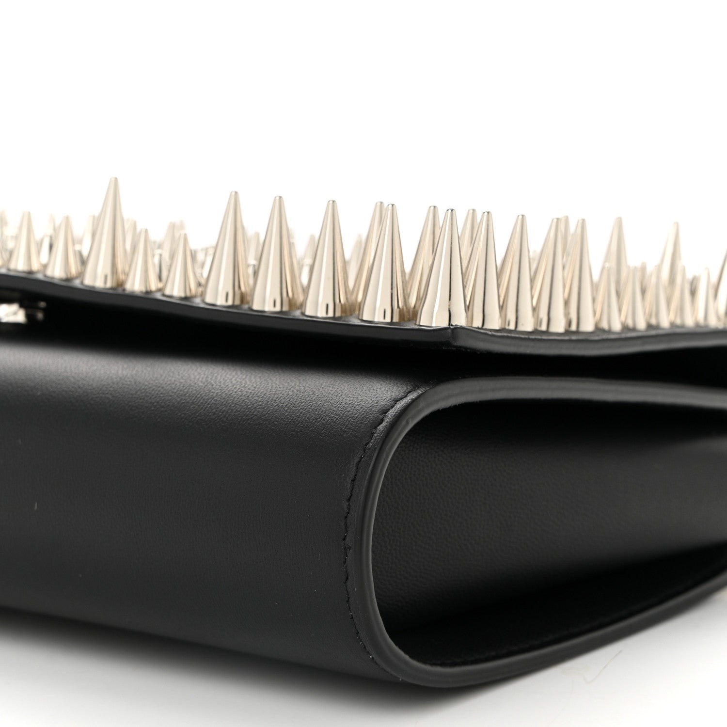 Calfskin Spikes Paloma Clutch Black