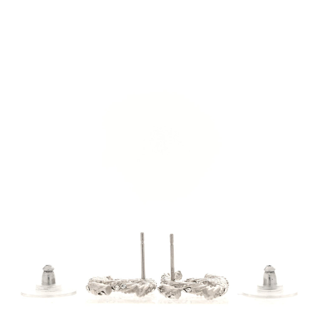 Crystal Twisted CC Earrings Silver