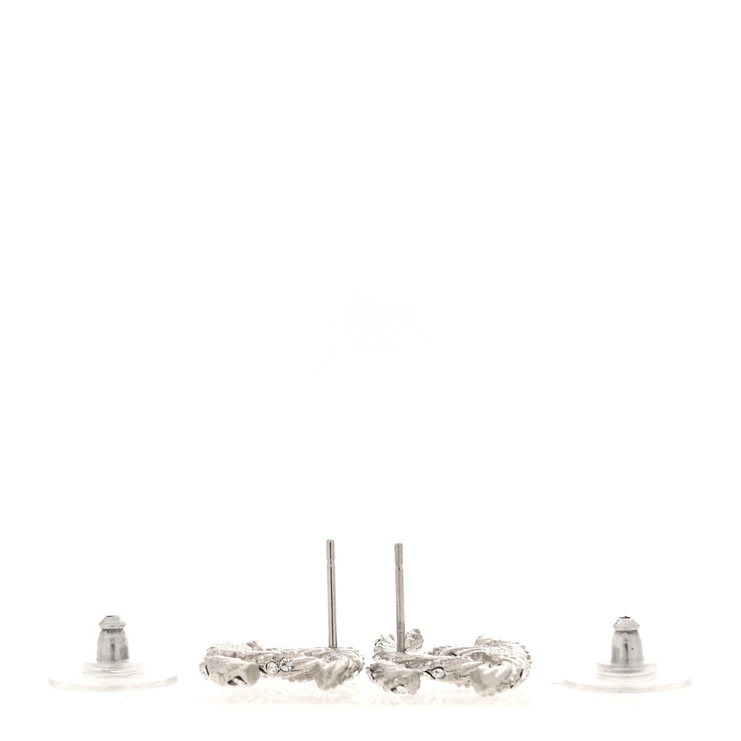 Crystal Twisted CC Earrings Silver