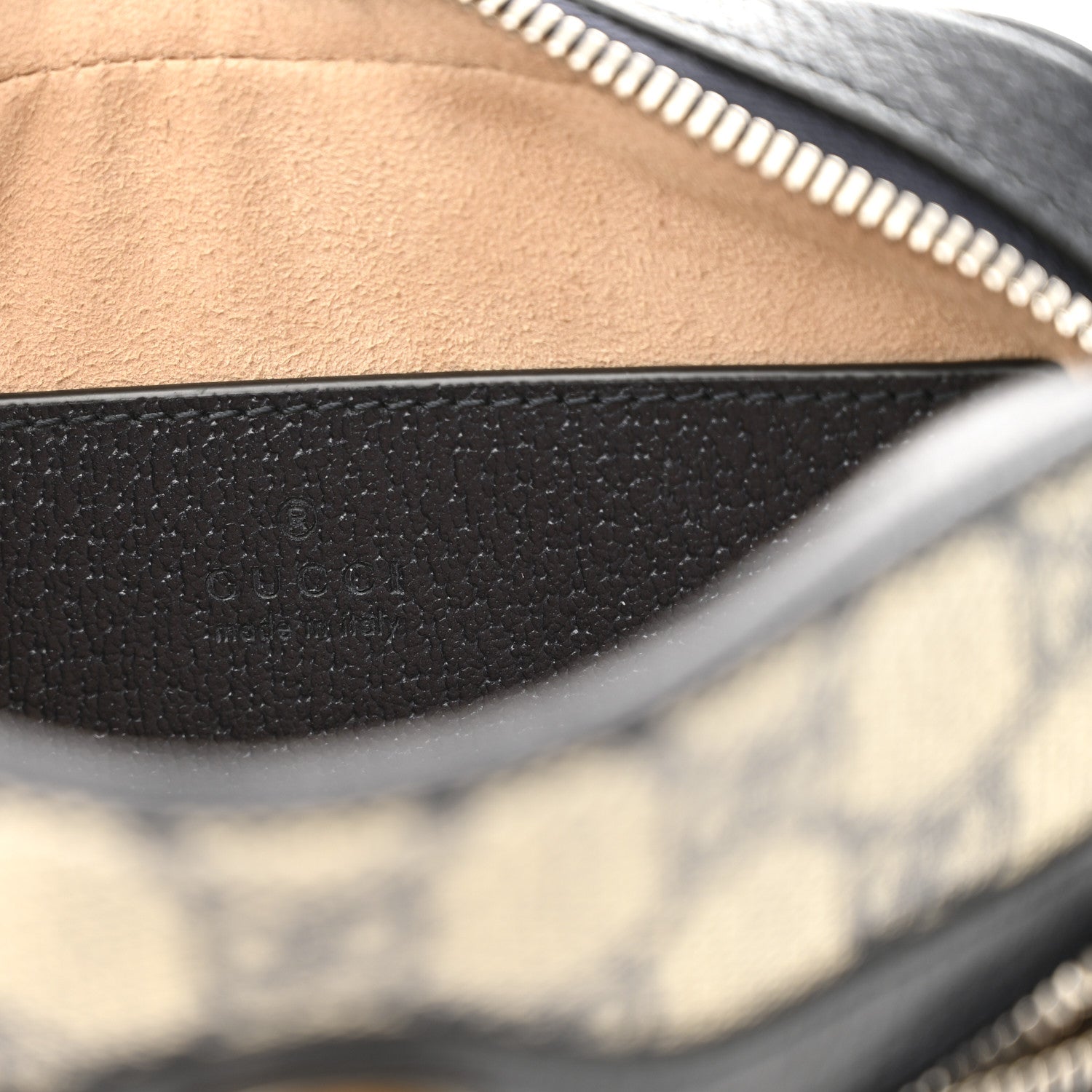 GG Supreme Monogram Textured Dollar Calfskin Web Mini Ophidia Shoulder Bag Beige Blue