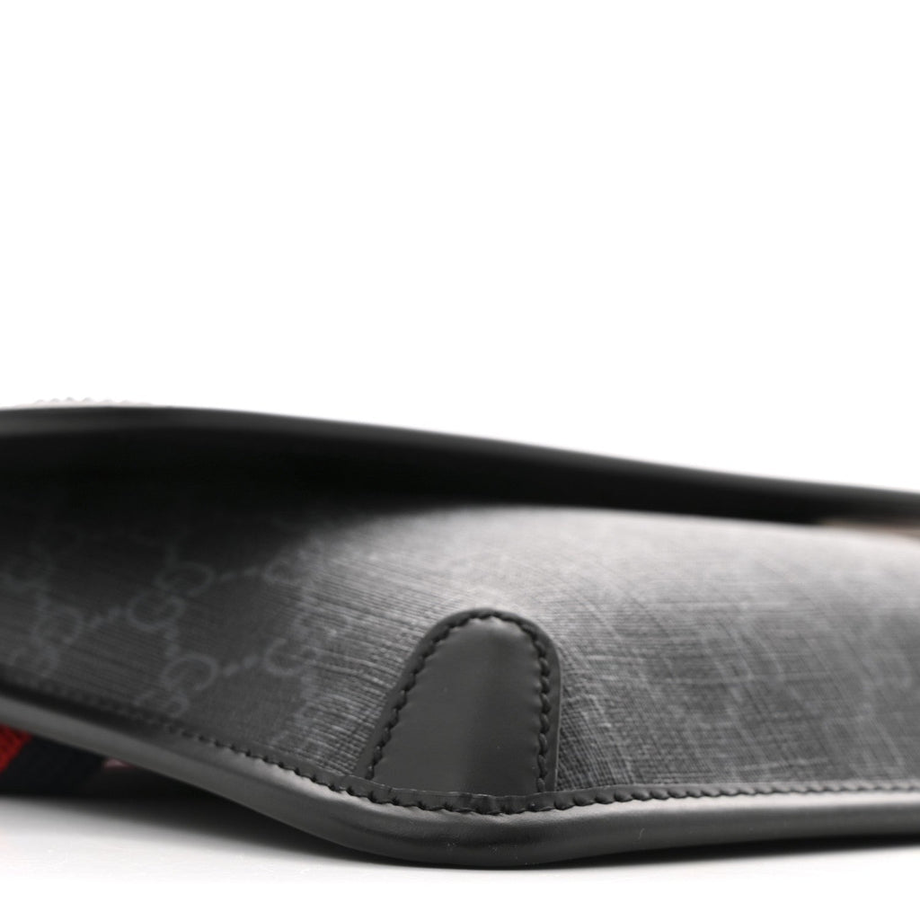 GG Supreme Monogram Web Slim Belt Bag Black Grey