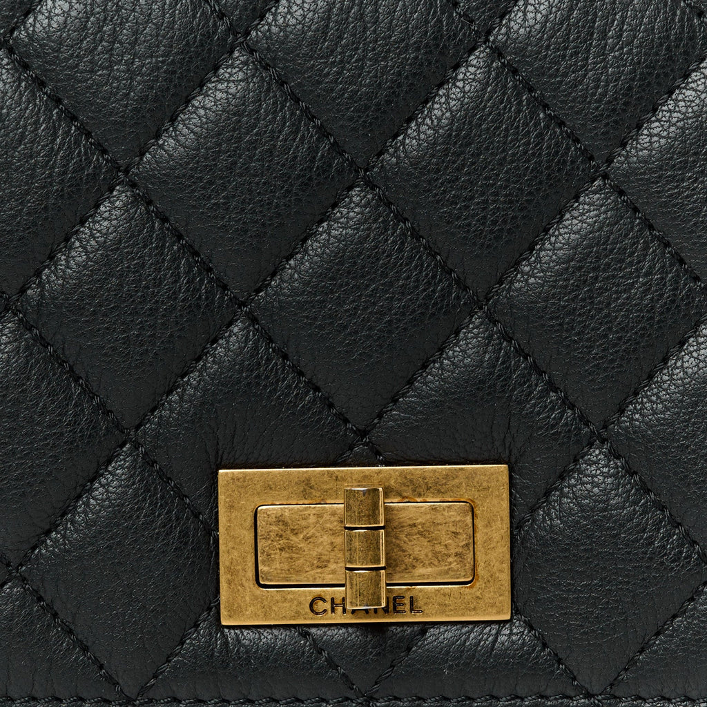 Goatskin Quilted Small Rita Top Handle Flap Black