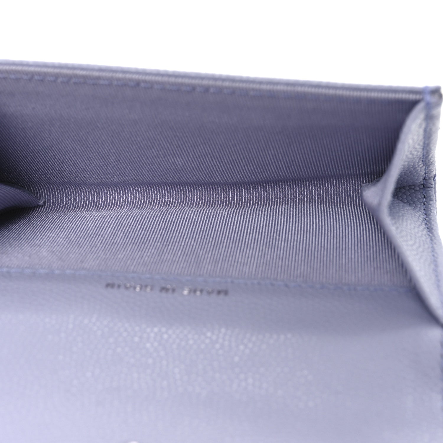 Caviar Quilted Flap Card Holder Wallet Light Purple