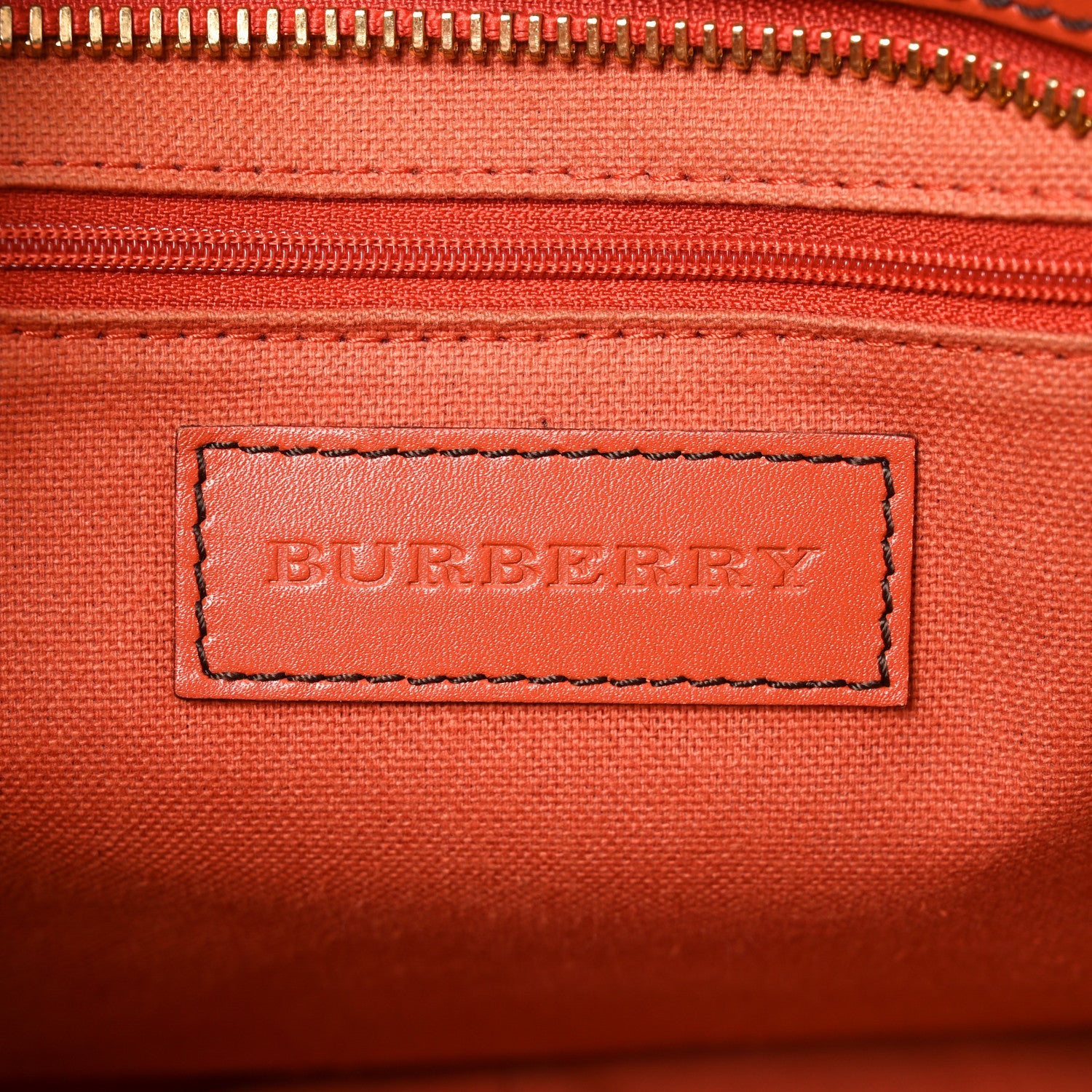 Grainy Calfskin Medium Dennet Brogue Tote Tangerine