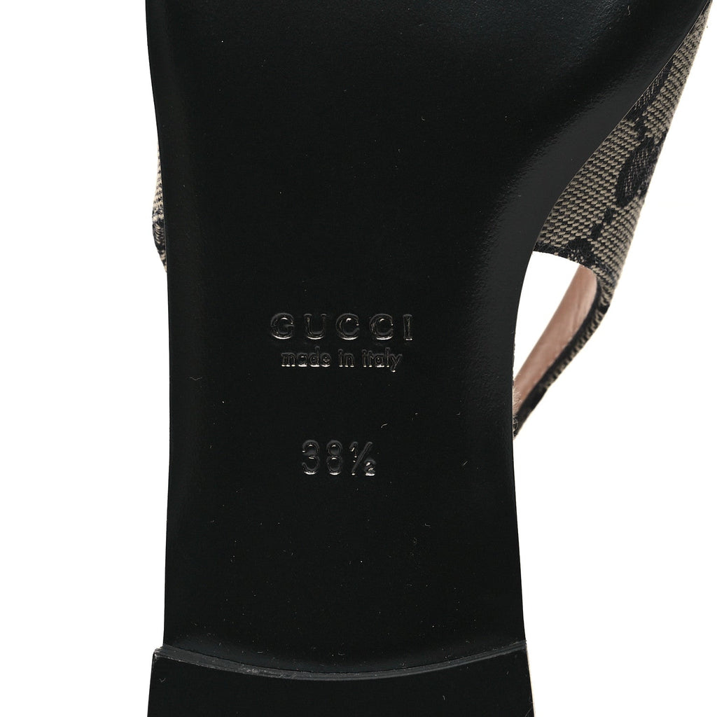 Monogram Horsebit Womens Slingback Ballet Flat 38.5 Beige Blue