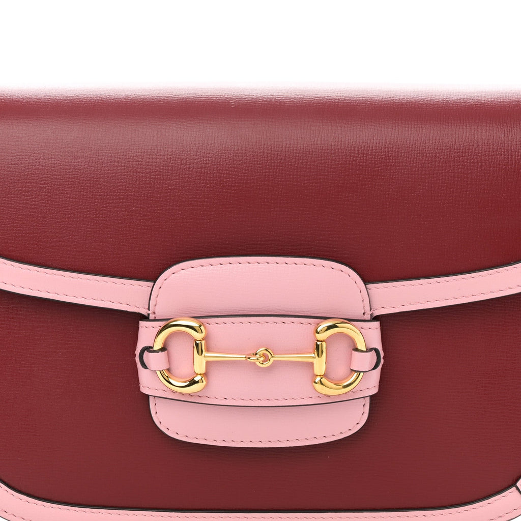 Azalea Calfskin Horsebit 1955 Shoulder Bag New Cherry Red Wild Rose