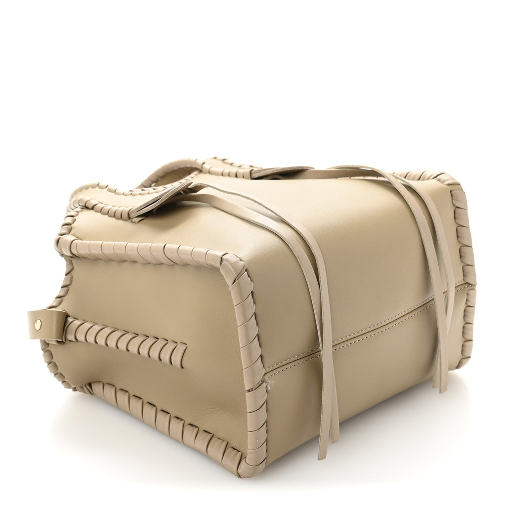 Calfskin Small Mony Tote Argil Brown