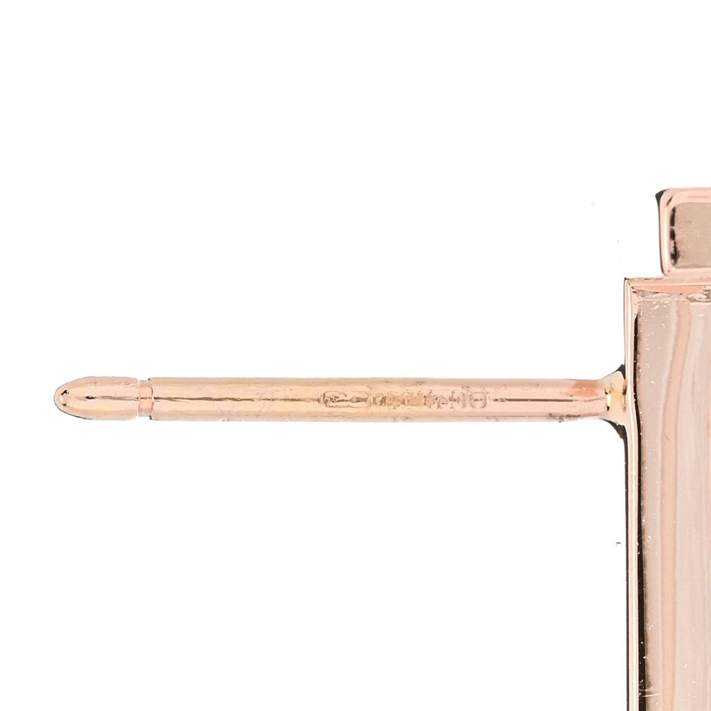 18K Rose Gold T Elongated Wire Bar Earrings