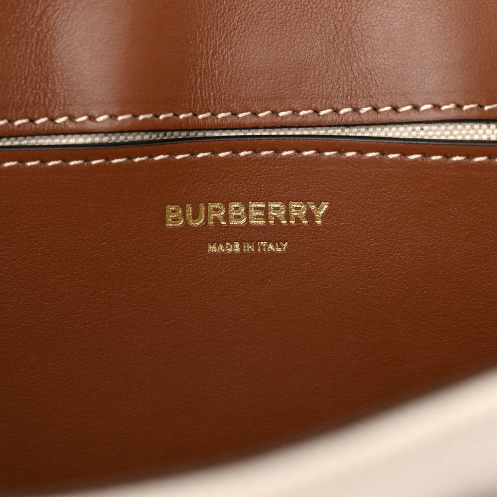 Canvas Horseferry Print Note Crossbody Bag Natural Tan