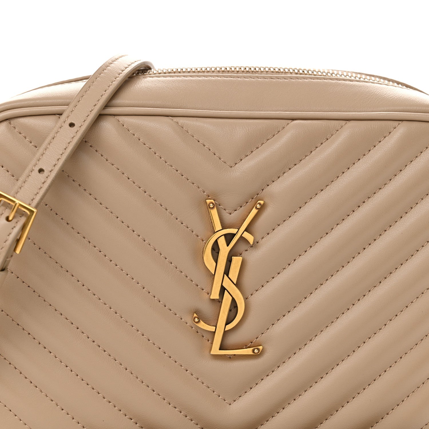 Calfskin Matelasse Monogram Lou Camera Bag Dark Beige