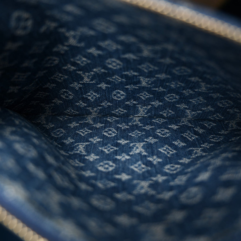 LV X TM Monogram Denim Cerises Coussin PM Blue
