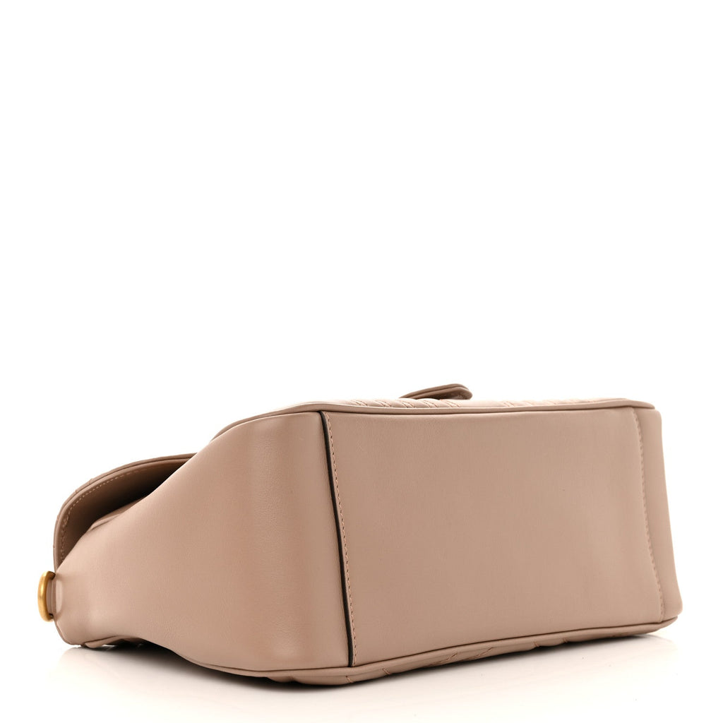 Calfskin Matelasse Small GG Marmont Top Handle Shoulder Bag Porcelain Rose