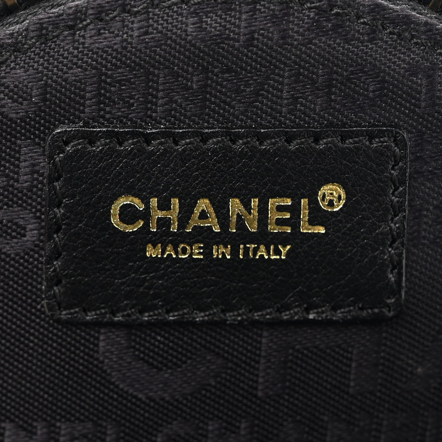 Lambskin Round Camellia CC Coin Purse Black