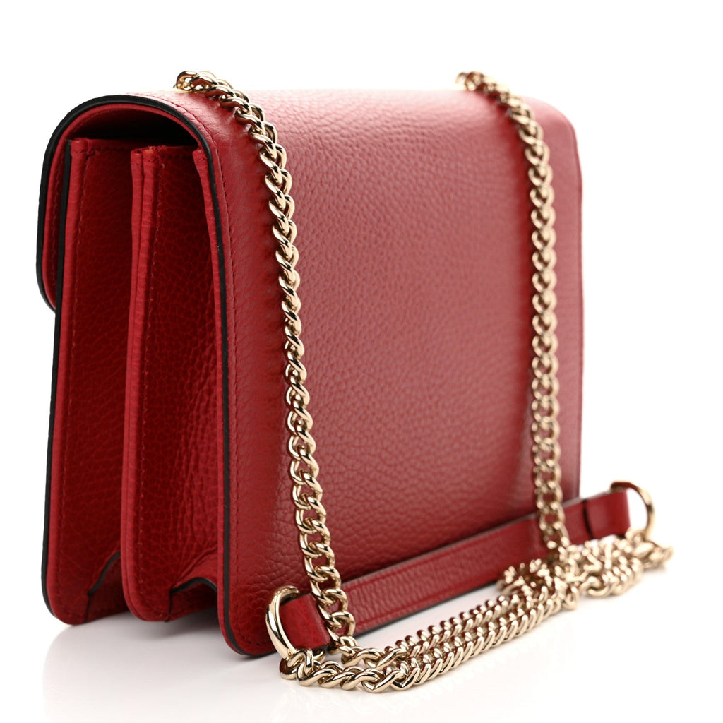 Dollar Calfskin Small Interlocking G Shoulder Bag Red