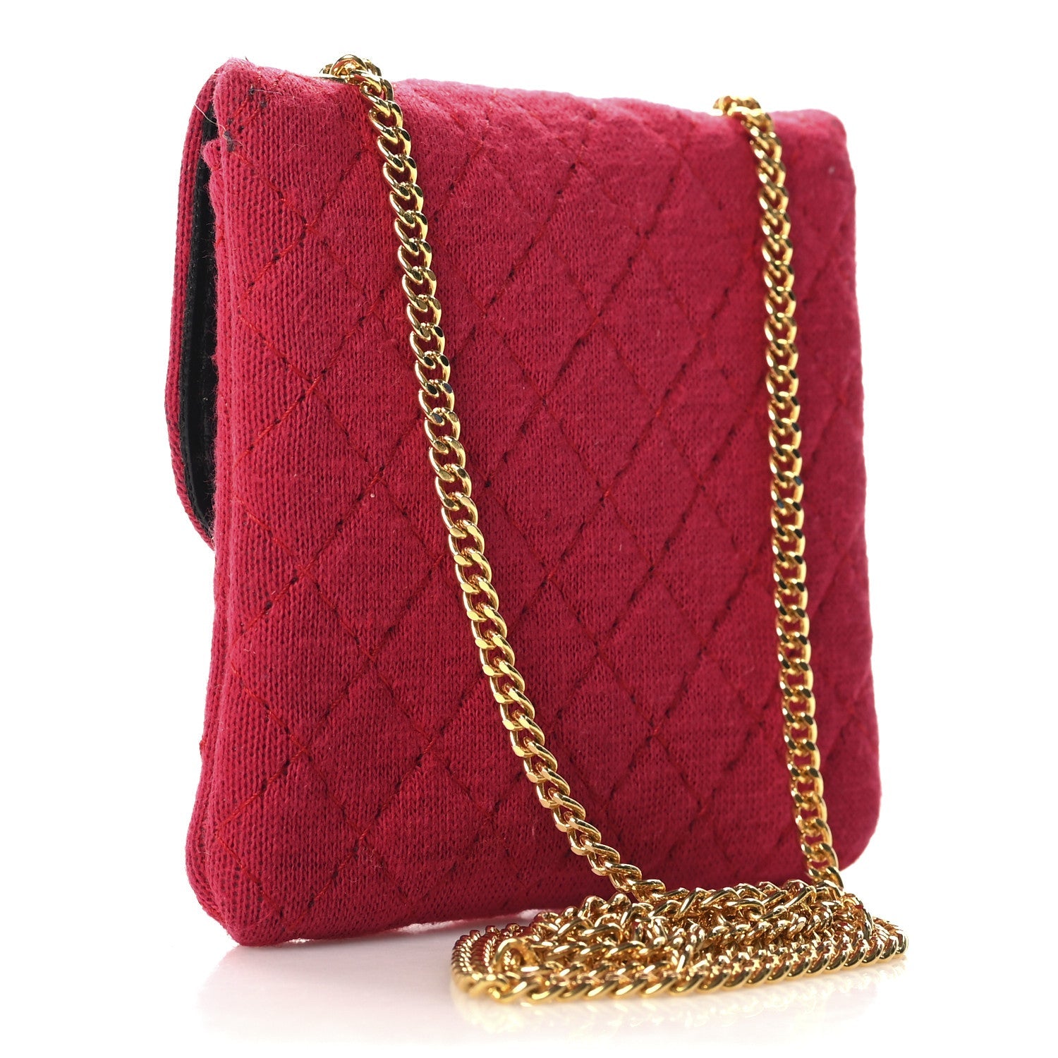 Jersey Quilted Micro Flap Bag Red