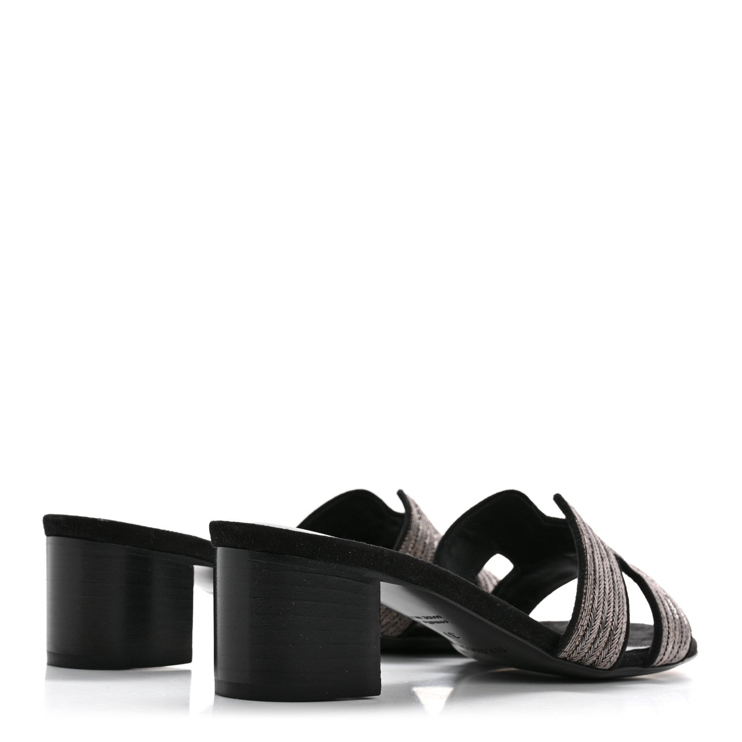 Chevre Velours Dabka Embroidered Oasis Sandals 37 Black