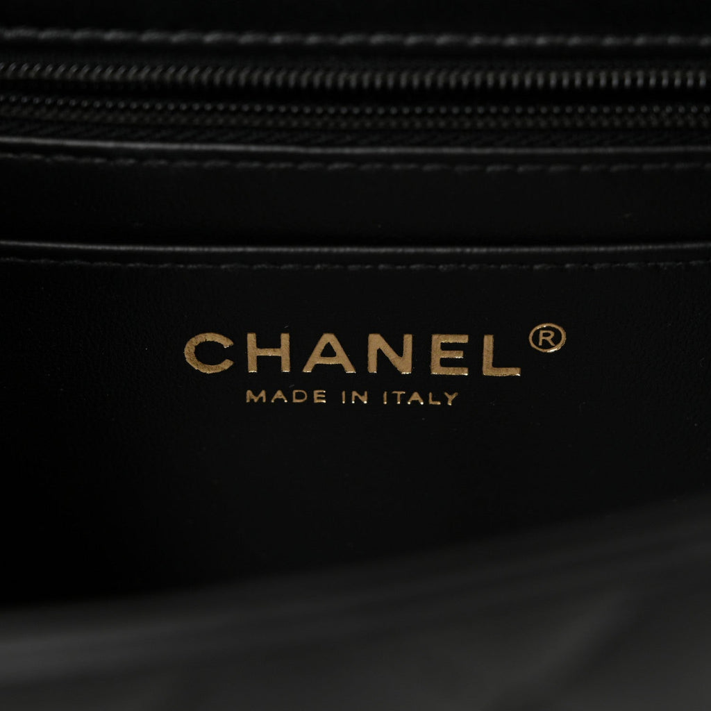 Lambskin Quilted Mini Square Flap Black