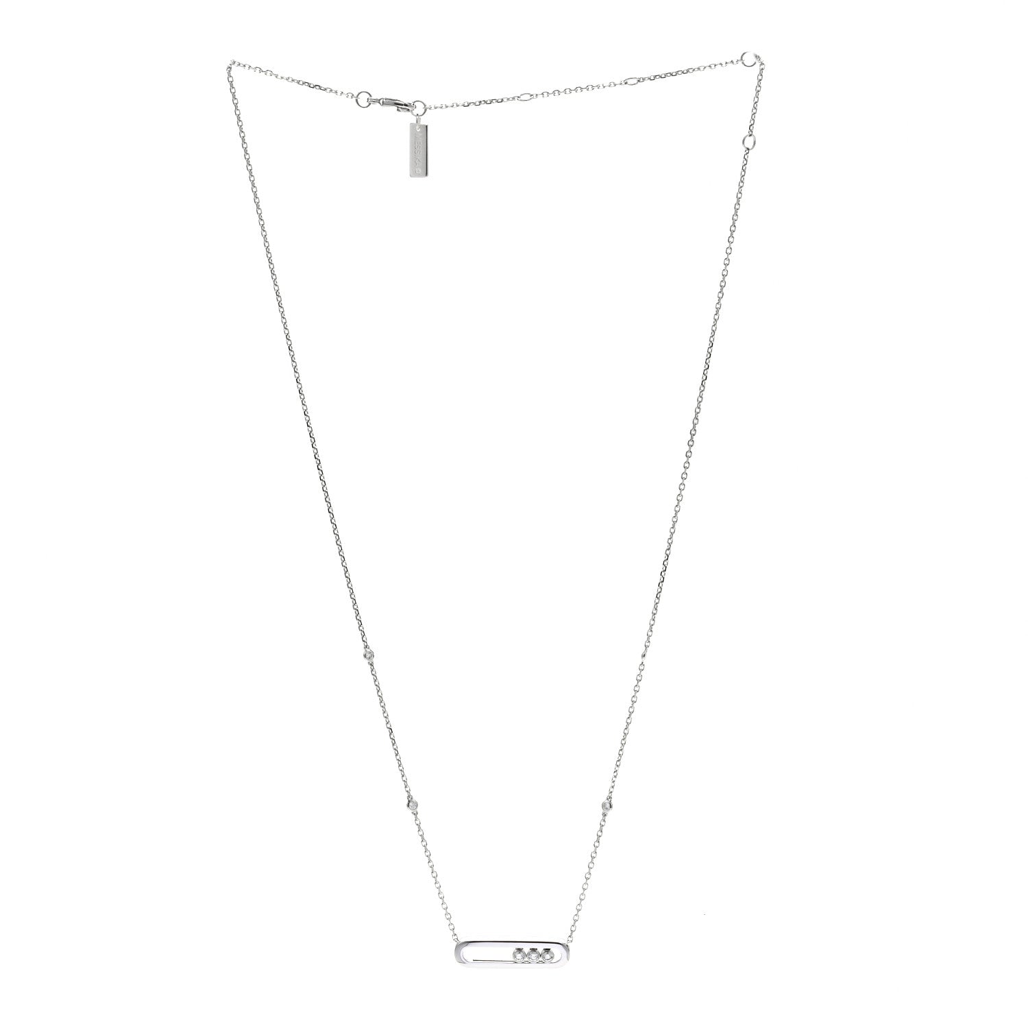 18K White Gold Diamond Baby Move Necklace