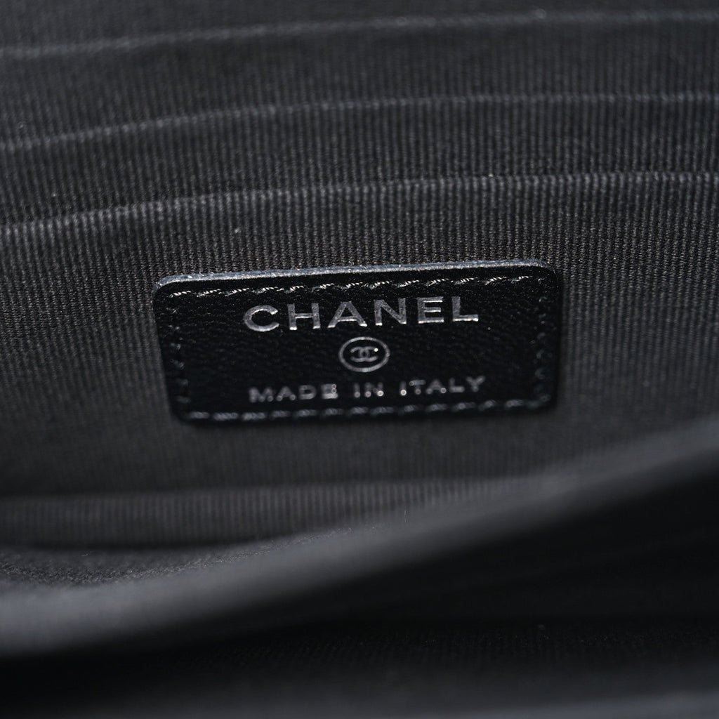 Lambskin Quilted Mini Trendy CC Wallet On Chain WOC So Black