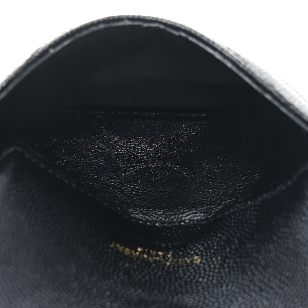 Grain De Poudre Matelasse Chevron Monogram Compact Wallet Black