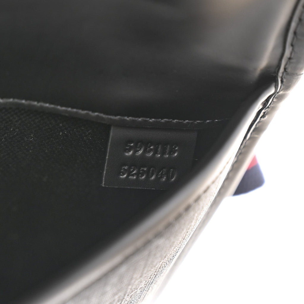 GG Supreme Monogram Web Slim Belt Bag Black Grey