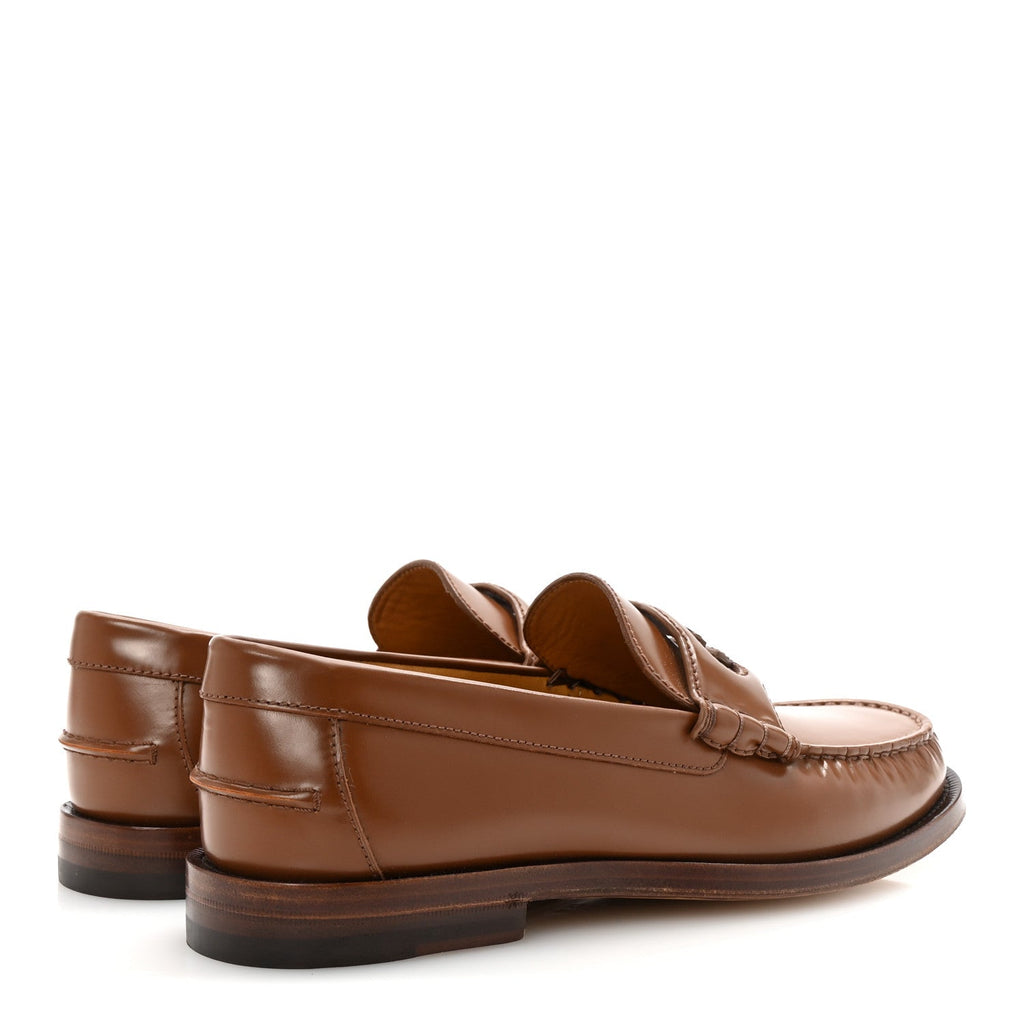 Calfskin Mens Interlocking G Millennial Ribot Loafers 7.5 Cuir