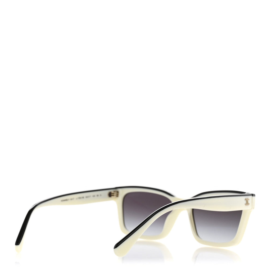 Acetate Square Sunglasses 5417 White Black